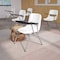 Flash Furniture White Ergonomic Shell Chair with Left Handed Flip-Up Tablet Arm, PK5 5-RUT-EO1-WH-LTAB-GG - alternate 1
